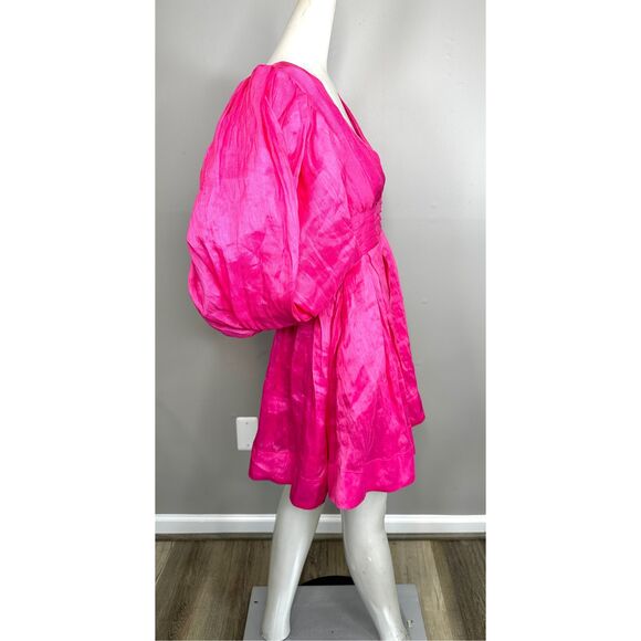 NWT AURETA STUDIO Serendipity Mini Dress - Hot Pink Size XS $298 - Picture 9 of 10
